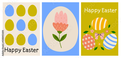 Colorful Easter decorations with eggs and flowers displayed during spring celebrations