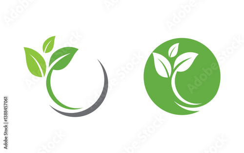 Nature leaf ecology vegan concept Logo illustration v.62