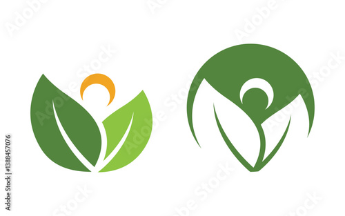 Nature leaf ecology vegan concept Logo illustration v.61