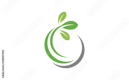 Nature leaf ecology vegan concept Logo illustration v.64