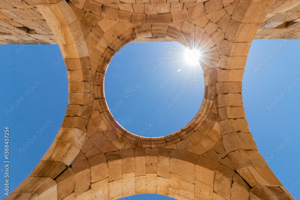 Collapsed dome of Qasr al-Hallabat mosque, Jordan