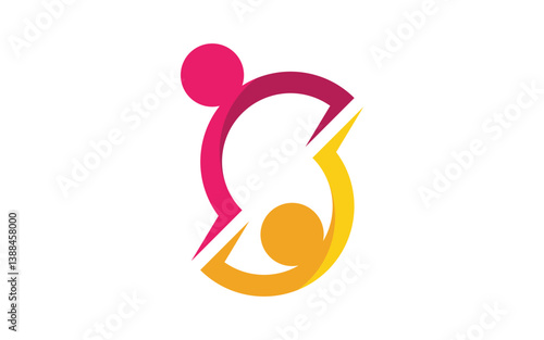 Community and adoption care network and social icon illustration v.85