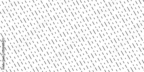 Rain or downpour pattern. Diagonal interrupted irregular lines. Abstract minimalistic rippled background. Rainy weather print. Autumn theme wallpaper. Vector graphic illustration.