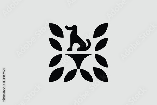 A variant style set of dog silhouette vector. Flat black color dog playing illustration design, dogs symbol isolated on a white background.
