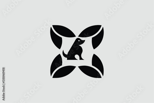 A variant style set of dog silhouette vector. Flat black color dog playing illustration design, dogs symbol isolated on a white background.