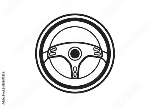 Steering wheel icon, driving wheel vector, Car Steering wheel silhouette vector