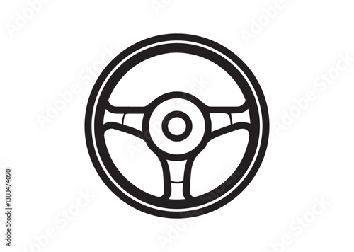 Steering wheel icon, driving wheel vector, Car Steering wheel silhouette vector