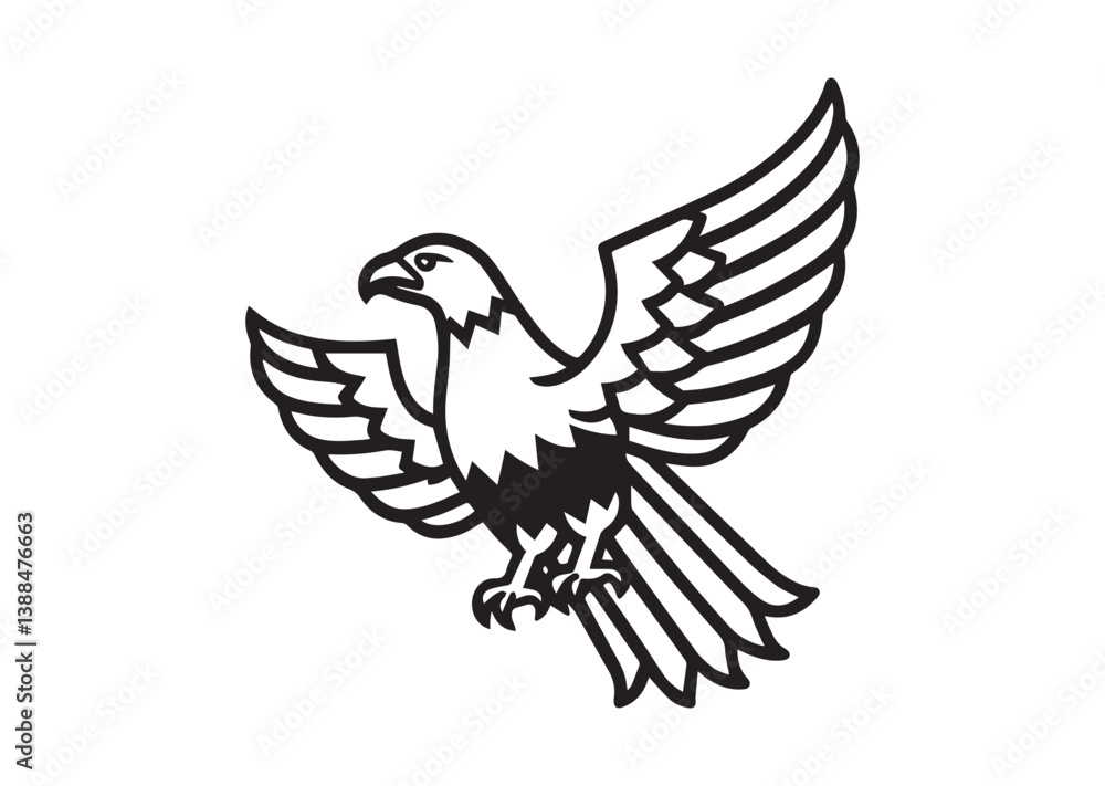 Obraz premium Eagle with USA flag vector, USA flag element silhouette Vector