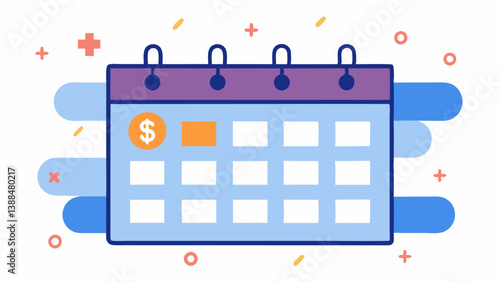 Content Calendar with Dollar Signs A content calendar with various dates marked for posting with dollar signs indicating planned collaborations and monetization opportunities on