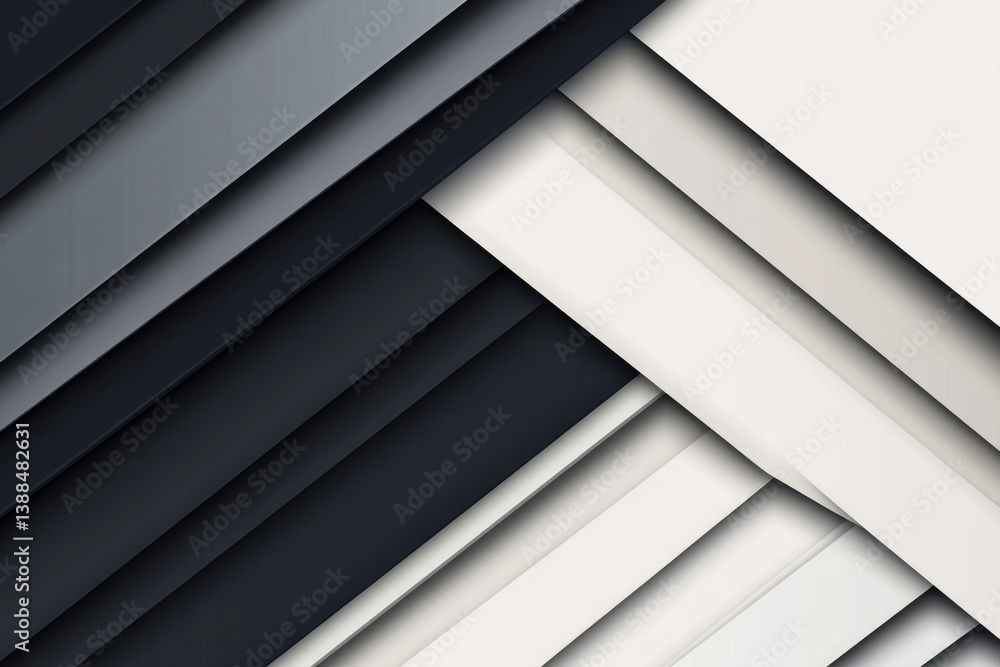 Fototapeta premium Modern Abstract Composition of Black and White Geometric Shapes