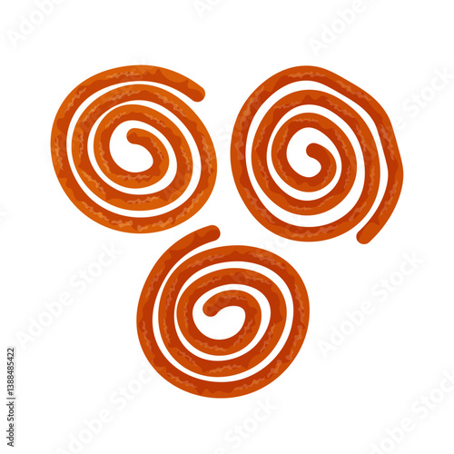 Vector Illustration Logo Clipart Jalebi Isolated