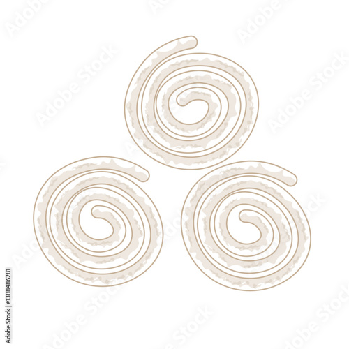Vector Illustration Logo Line art Jalebi Isolated