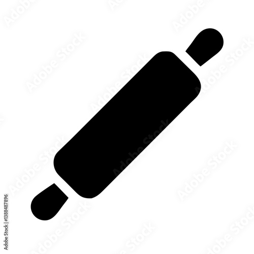 Rolling Pin Icon in Simple Black Style Representing Baking  