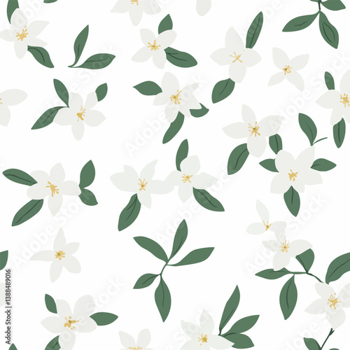  Jasmine pattern.Exquisite vector floral patterns.