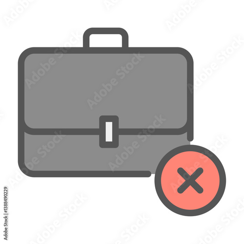 jobless filled outline icon. unemployment color line illustration.