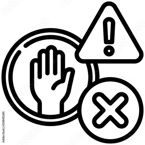 Restrictions icon for business risk, website, application, printing, document, poster design, etc