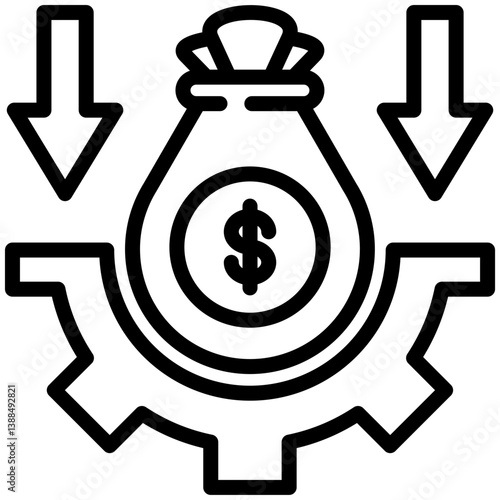 Loss icon for business risk, website, application, printing, document, poster design, etc