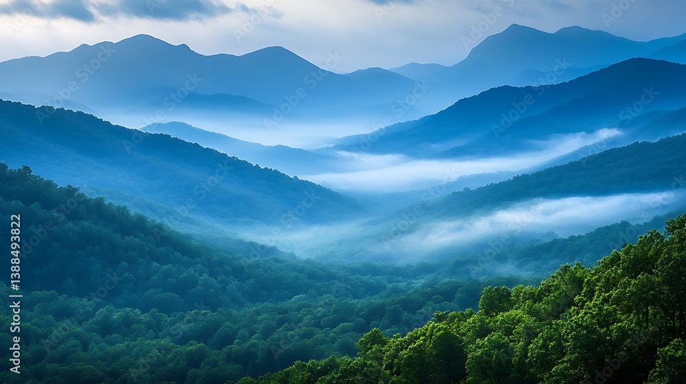 Naklejka premium Misty Blue Appalachian Mountains