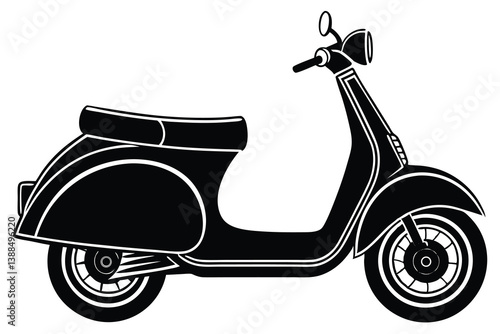  scooter silhouette vector art, modern sooty icon.