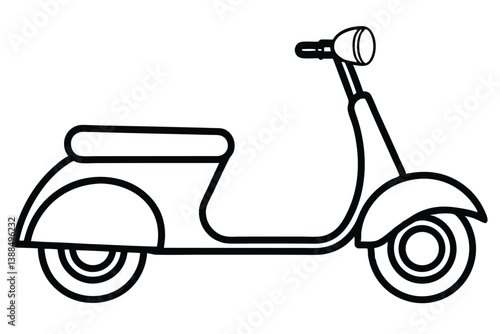  scooter silhouette vector art, modern sooty icon.