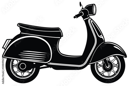  scooter silhouette vector art, modern sooty icon.