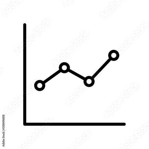 株価チャートを表す折れ線グラフのモノクロアイコン
