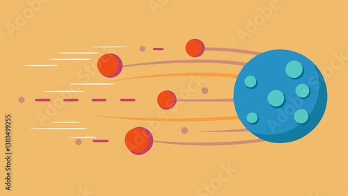 Nano Particle Action A dynamic illustration of nano particles actively moving towards the skin surface depicted with motion lines to indicate their fast action against