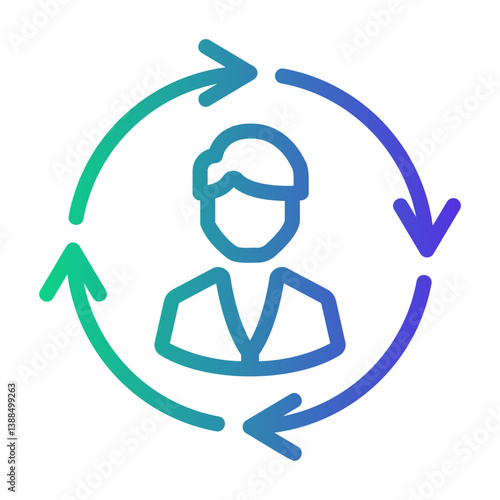 rotation Line Gradient Icon