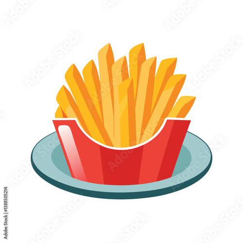 Fries fry on vector art illustration 
