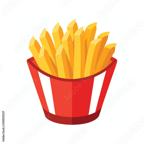 Fries fry on vector art illustration 