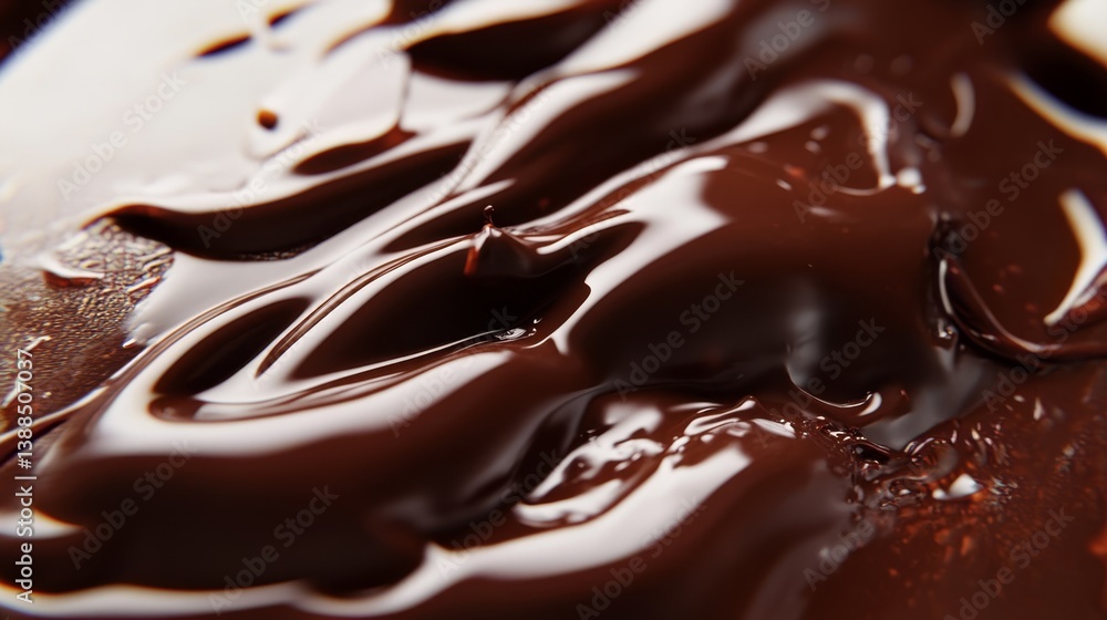 Dark brown chocolate syrup drizzling in close-up Dark brown chocolate syrup drizzling in close-up