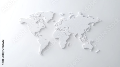 Simple white world map graphic