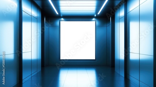 Obraz na płótnie Digital touchscreen display in a futuristic elevator panel, high-tech building interface with room for content w salonie