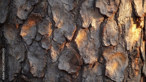 Wallpaper Mural Earthy tree bark texture in sunlight Torontodigital.ca