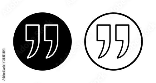 Quote icon logo design. Quotation mark sign and symbol