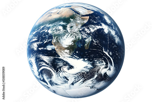 3D Illustration of Earth Globe with Blue Oceans and Green Continents