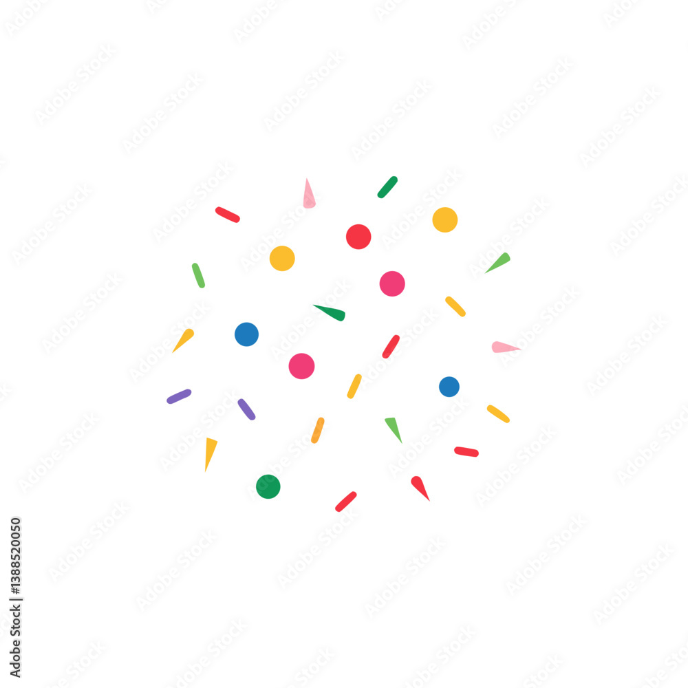 colorful confetti on white background colorful confetti on white background