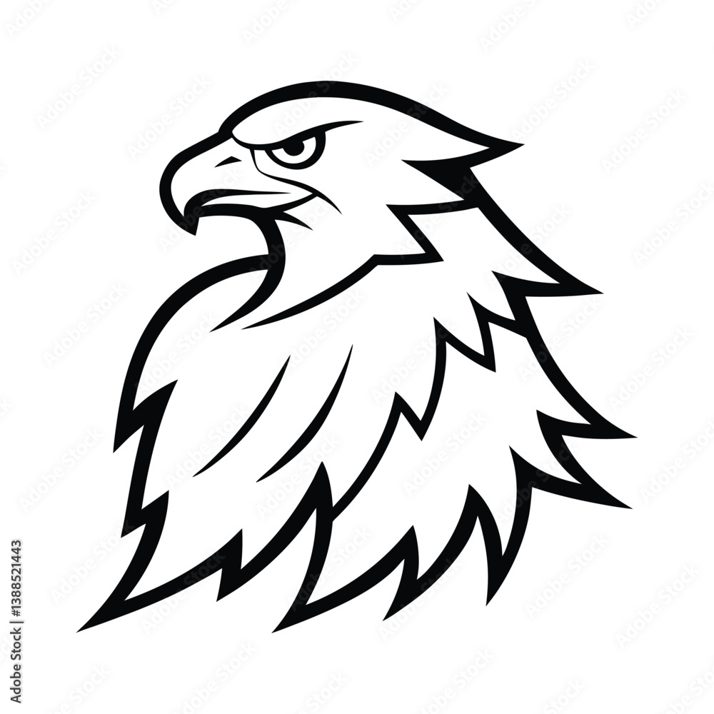 Obraz premium a vector illustration of a eagle head.