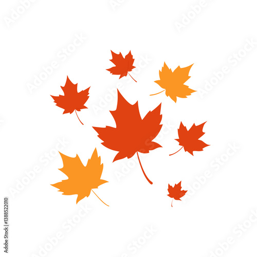 maple leaves isolated on white