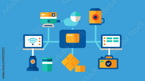 Product Recognition An overhead view of products being recognized by overhead cameras with highlighted product images and prices being transmitted to a display screen.