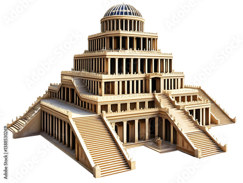 3D Render Of Ancient Temple Illustration On Isolated Background