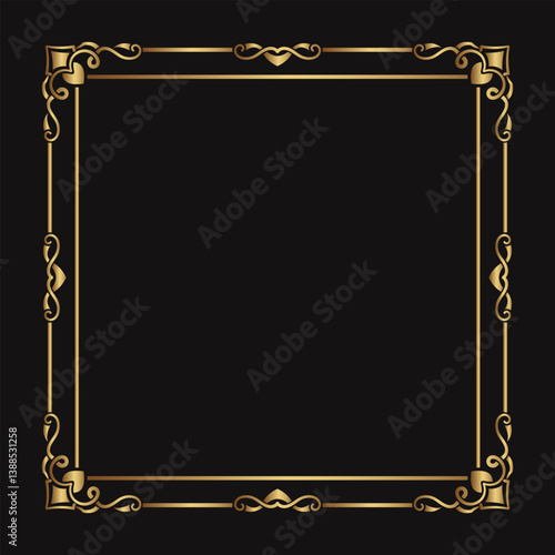 Photography Vintage frame gold floral ornament