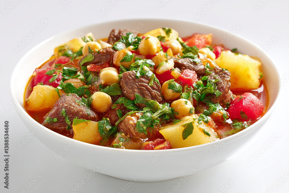 Abgoosht dizi stew isolated on white Abgoosht dizi stew isolated on white
