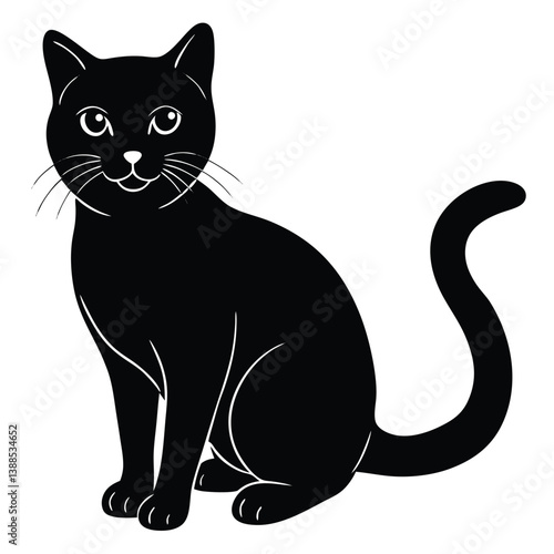 Wallpaper Mural Halloween black cat isolated on white background Torontodigital.ca