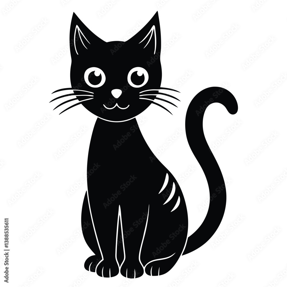 Halloween black cat isolated on white background Halloween black cat isolated on white background