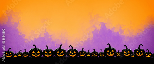 halloween pumpkin row