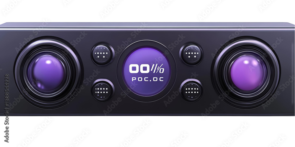 Digital Interface Illustration Purple Knobs Buttons on Black Background Technology Digital Interface Illustration Purple Knobs Buttons on Black Background Technology