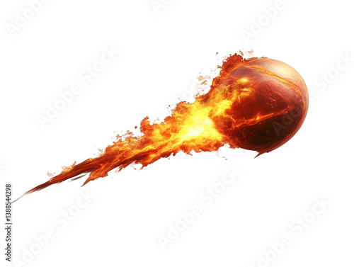 Dynamic Abstract Fiery Ball Illustration Isolated On Transparent Background