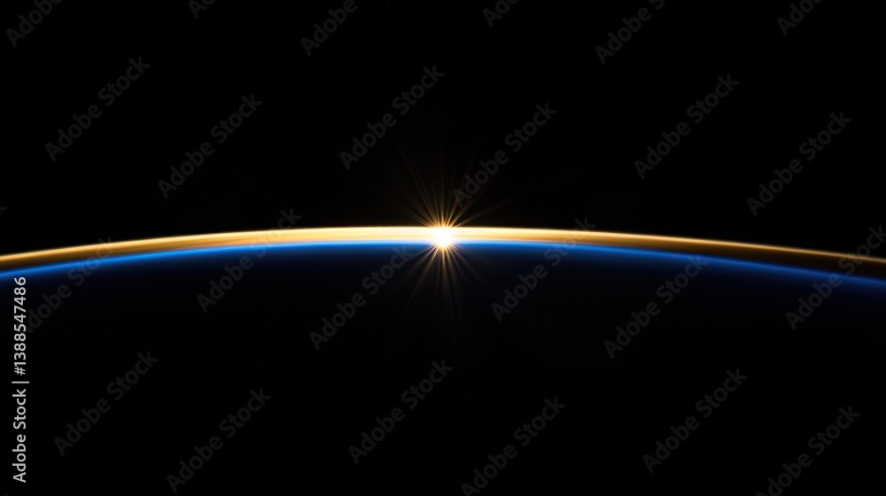 A Breathtaking Sunrise from Space: Earth's Golden Horizon A Breathtaking Sunrise from Space: Earth's Golden Horizon
