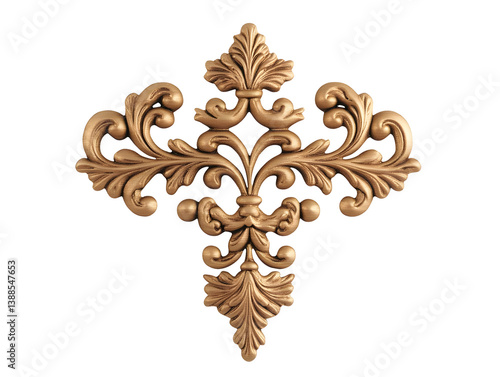 Detailed Bronze Ornament Illustration On Transparent Background